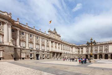 Fototapeta na wymiar Day view of Royal Palace in Madrid