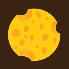 Cheese Food with Holes. Vector Illustration