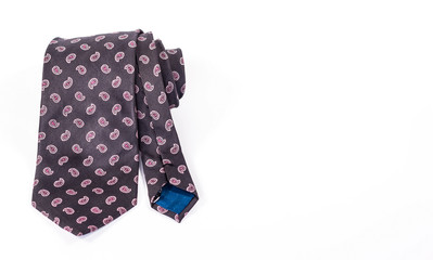 tie roll isolated on white background.