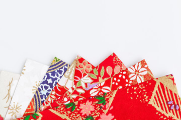 Abstract colorful origami paper pattern texture stacked layer re