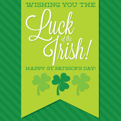 St. Patrick's Day sash card in vector format.