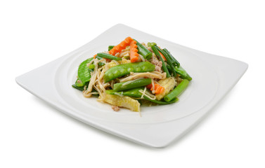 fried mix colorful vegetables and herb