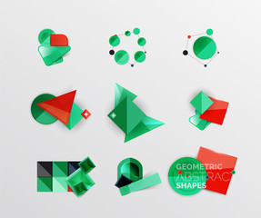 Obraz premium Vector set of abstract geometric shape icons