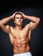 Fototapeta premium Portrait of awesome male model.