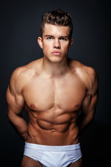 Fototapeta premium Portrait of awesome male model.