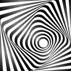 Illusion of wavy rotation movement. Op art design. Vector art.