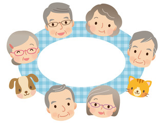 高齢者男女　シニア　コピースペース