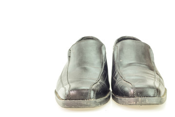 Old black man's shoes