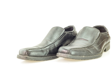 Old black man's shoes