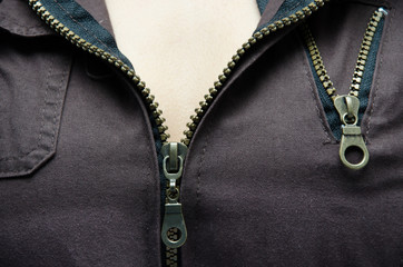 Opened zipper on woman shirt show skin © wckiw