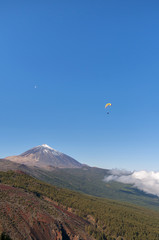 Paragliding on Teide Mountain. Tenerife
