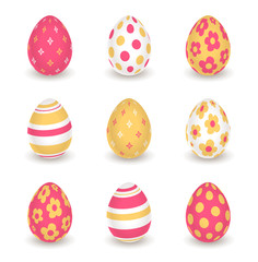 Bright yellow red easter eggs
