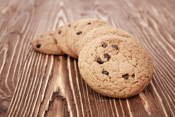 oat cookies on wooden table