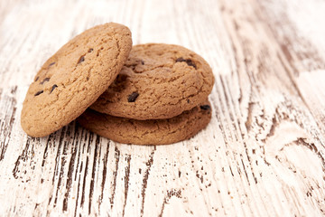 oat cookies on wooden table