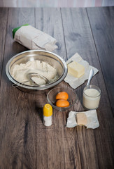 Baking cake in rural kitchen