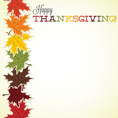 Leaf Thanksgiving card in vector format.