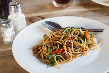 Sulf clam in spaghetti and spicy