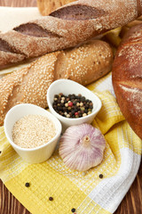 Different bread. Food background.
