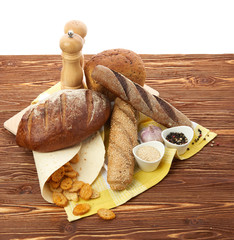 Different bread. Food background.