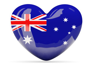 Heart shaped icon with flag of australia
