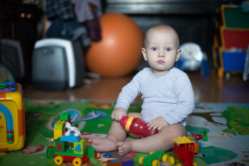 Portrait of boy drinking glass of water