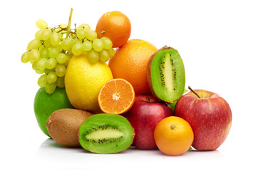 Obraz na płótnie Canvas Composition with fruits isolated on a white