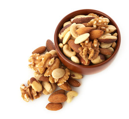 Mix nuts  on white background