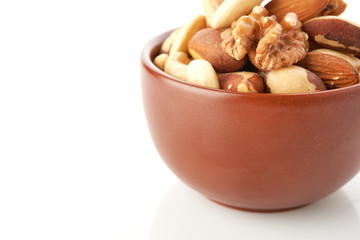 Mix nuts  on white background