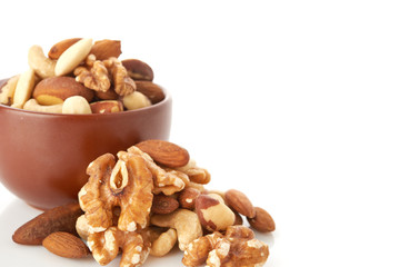 Mix nuts  on white background
