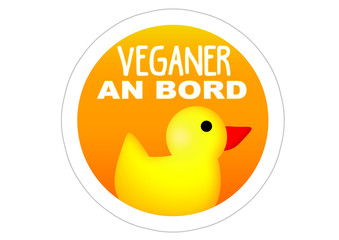 Veganer an Bord - Ente - Autoaufkleber / Sticker
