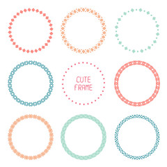 Hand drawn color frame of geometric pattern. Trendy doodle style