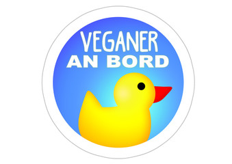 Veganer an Bord - Ente - Autoaufkleber / Sticker