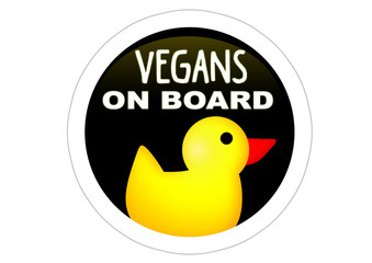 Vegans on Board / Duck / Sticker