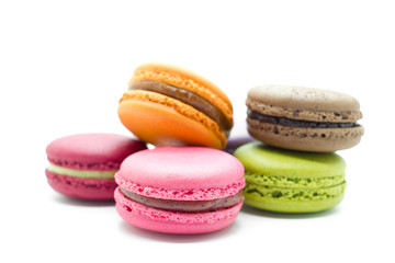 French colorful macarons.