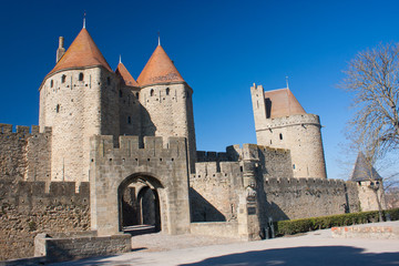 Fototapeta na wymiar La cité médiévale de Carcassonne
