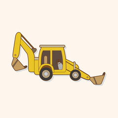 Excavator theme elements vector,eps