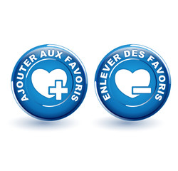 ajouter aux favoris  et enlever des favoris sur bouton bleu