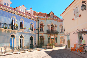 Fototapeta na wymiar Medieval houses in Alcobaca, Portugal