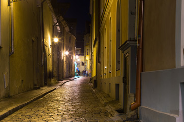 Fototapeta na wymiar Old Tallinn in the night