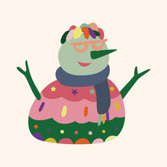 snowman cartoon elements vector,eps