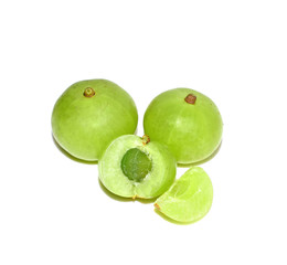 Indian gooseberry fruit with white background