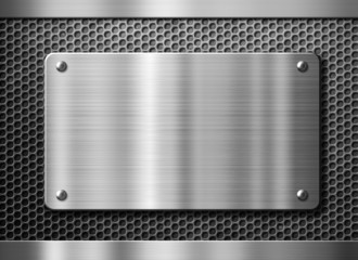 stainless steel metal plate or nameboard background