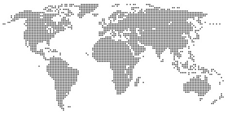 Weltkarte - graue Punkte