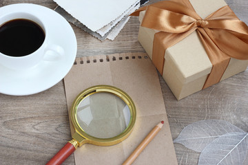 gift vintage wood background