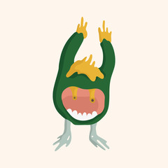 monster cartoon theme elements vector,eps