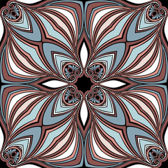 Seamless Abstract Kaleidoscope Pattern (Vector). Hand Drawn Text