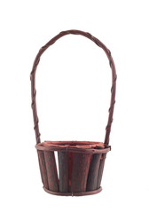 Fototapeta na wymiar Blank wood basket on white