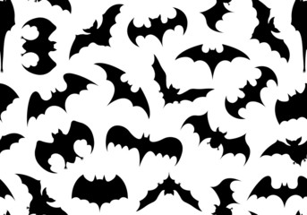 Seamless bats background isolated on white