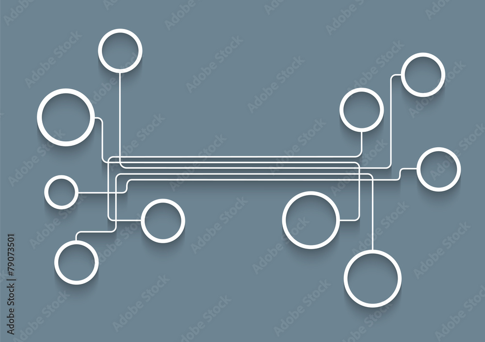 Wall mural simple web design bubbles with shadows
