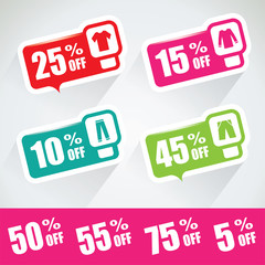 Special offer bubbles in vibrant color variations